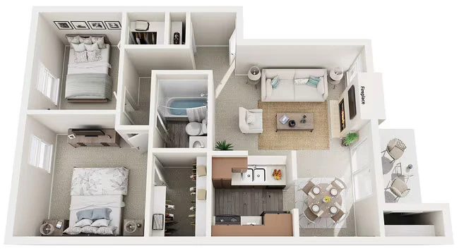 B1 - Two Bedrooms 15-1511 floor plan